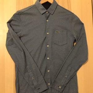 Lacoste blue with white details button down, men’s small.